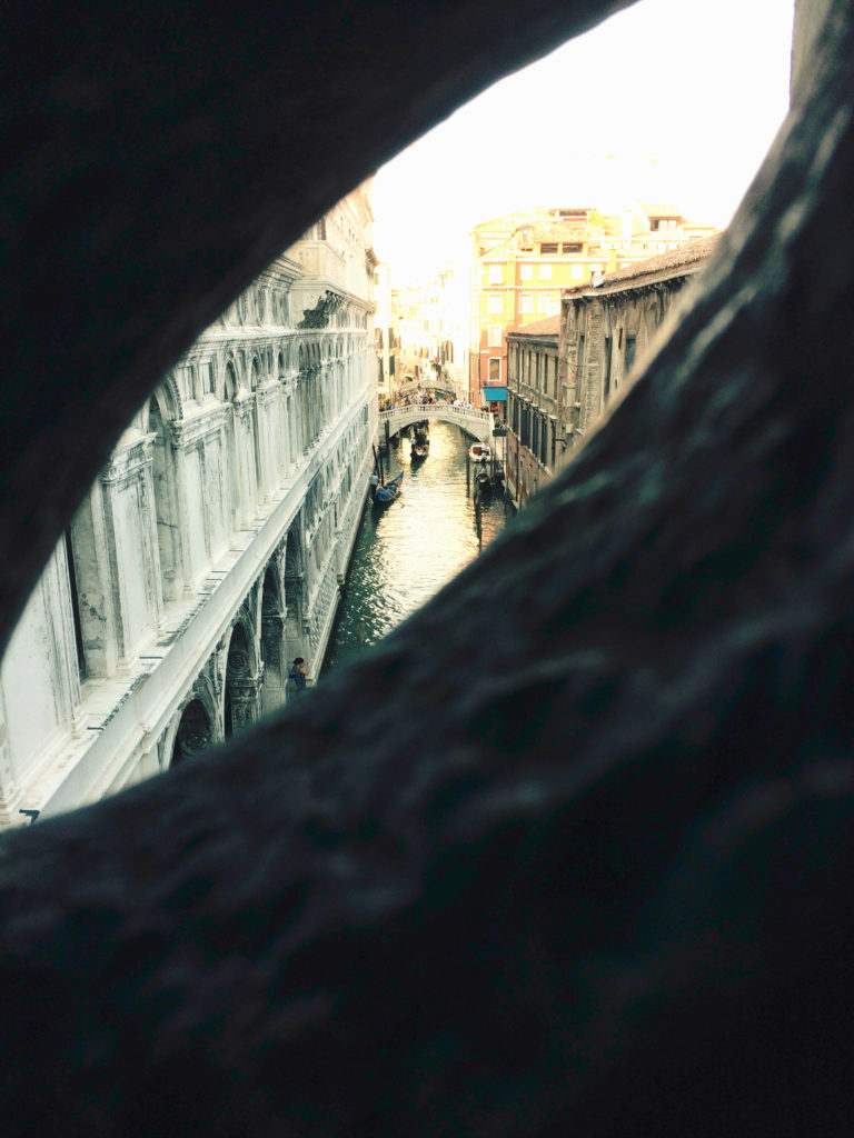 View from inside the Bridge of Sighs
